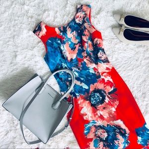 🛍BOGO Floral Sheath Dress Julian Taylor Red